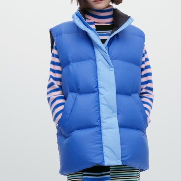 Uniqlo and Marni collab oversized blue down puffer vest NWT - Picture 2 of 12